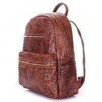 Міський рюкзак POOLPARTY Mini 6 л (mini - bckpck - leather - croco - brown)