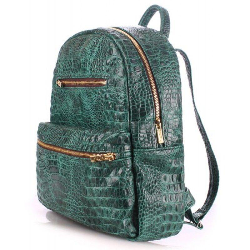 Міський рюкзак POOLPARTY Mini 6 л (mini - bckpck - leather - croco - green)