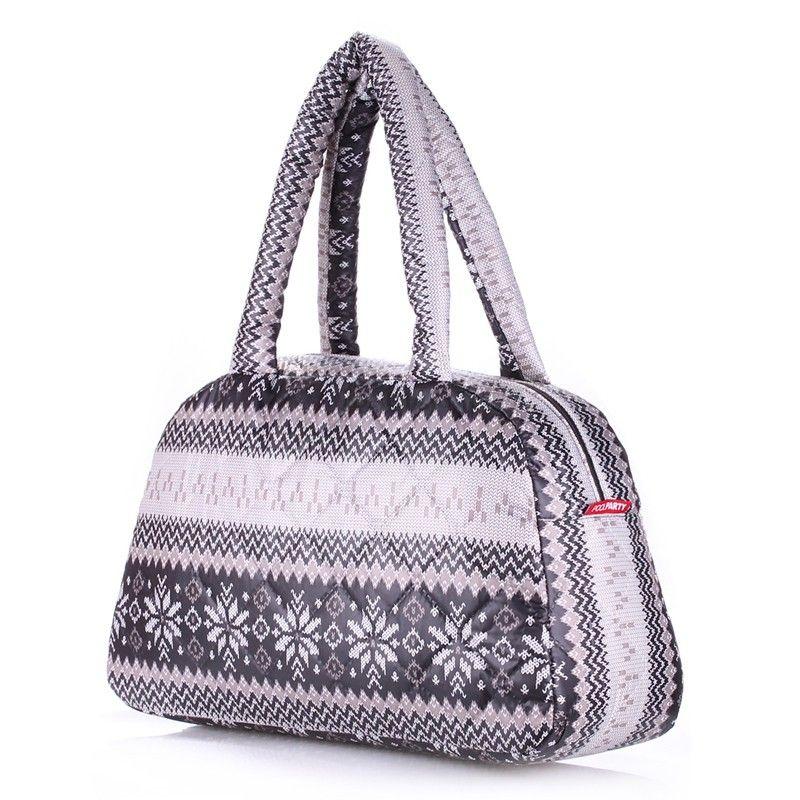 Жіноча стьобана сумка-саквояж POOLPARTY (ns2 - nordic - grey)