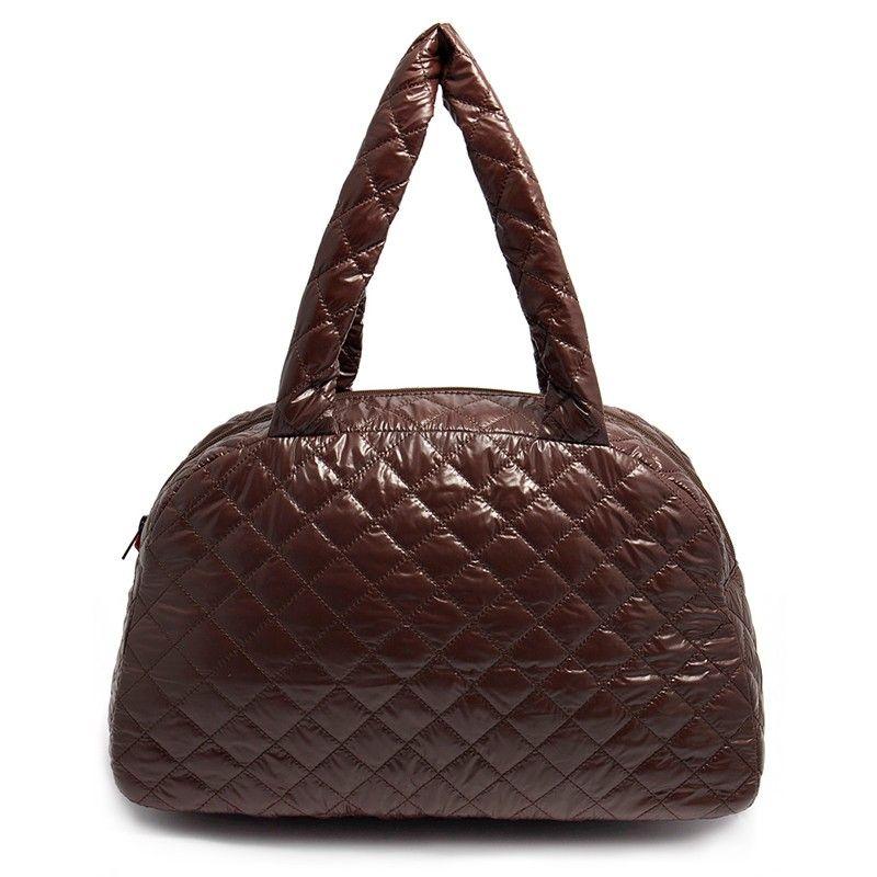 Жіноча стьобана сумка-саквояж POOLPARTY (ns4 - brown)