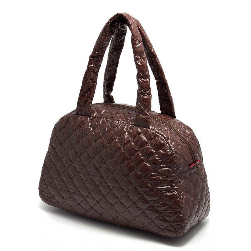 Жіноча стьобана сумка-саквояж POOLPARTY (ns4 - brown)