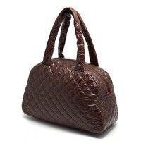 Жіноча стьобана сумка-саквояж POOLPARTY (ns4 - brown)