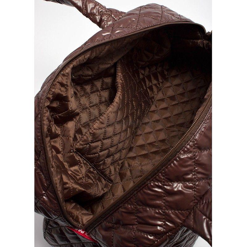 Жіноча стьобана сумка-саквояж POOLPARTY (ns4 - brown)