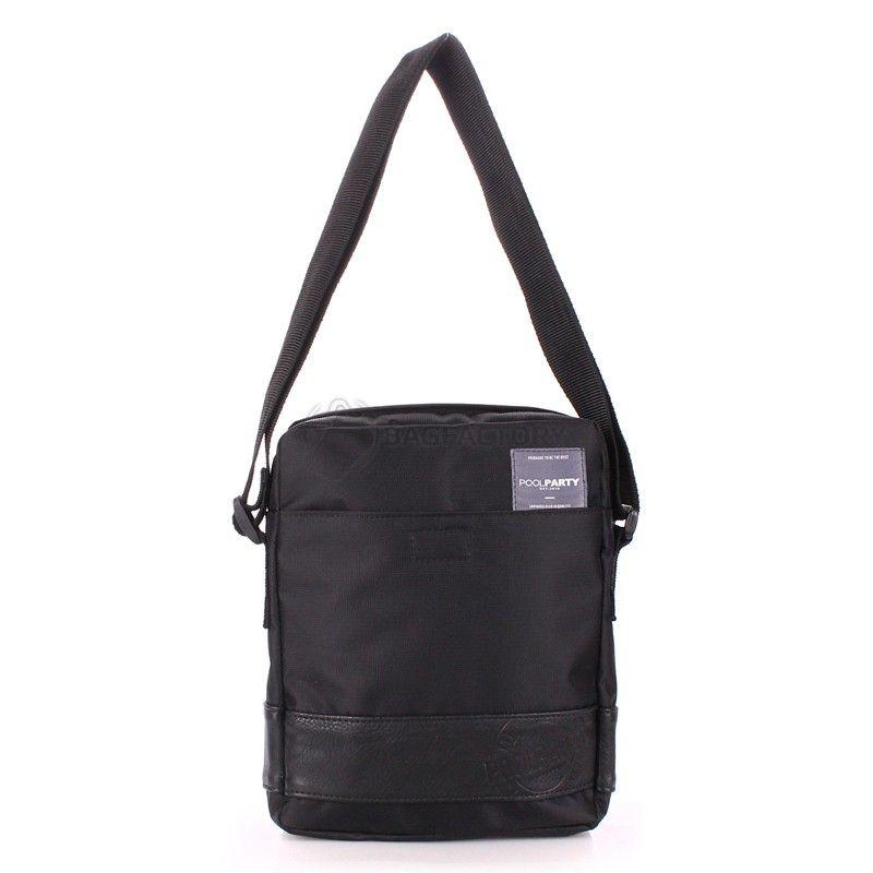 Чоловіча сумка з ременем на плече POOLPARTY (pool - 94 - oxford - black)