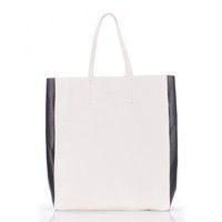 Жіноча шкіряна сумка POOLPARTY City (city2 - white - black)