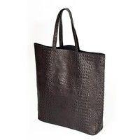 Жіноча шкіряна сумка POOLPARTY City (leather - city - croco - black)