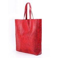 Жіноча шкіряна сумка POOLPARTY City (leather - city - croco - red)