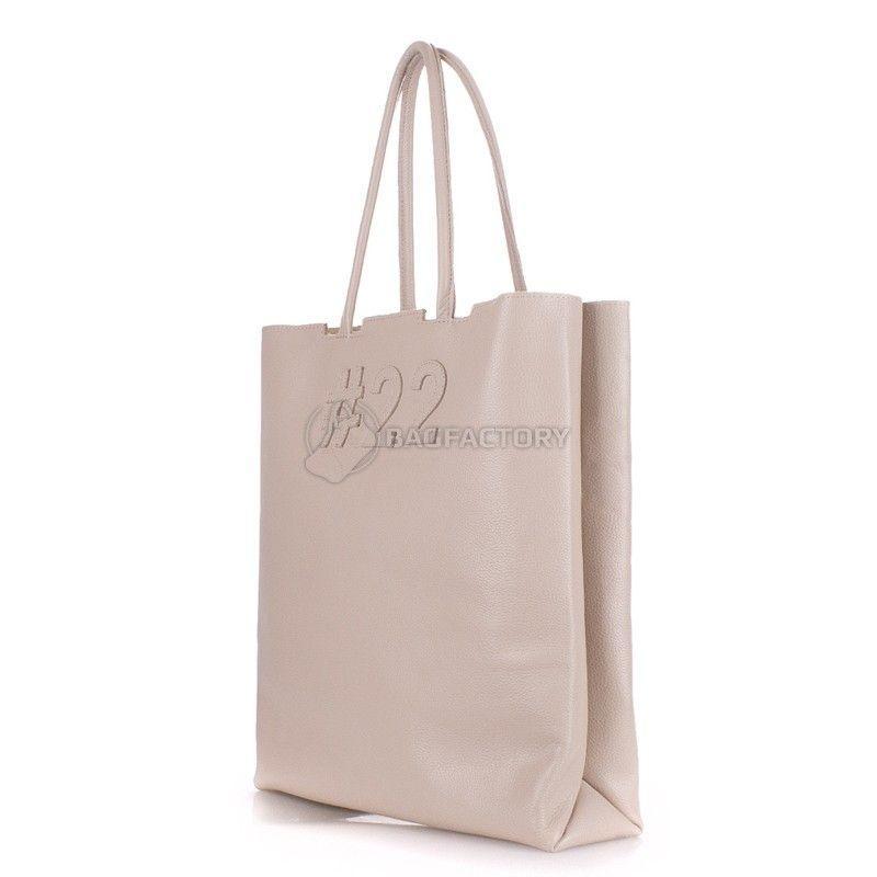 Жіноча шкіряна сумка POOLPARTY #22 (leather - number - 22 - beige)