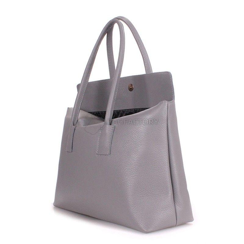 Жіноча шкіряна сумка POOLPARTY Sense (sense - grey)