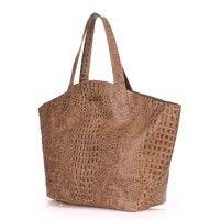 Жіноча шкіряна сумка POOLPARTY Fiore (poolparty - fiore - crocodile - beige)