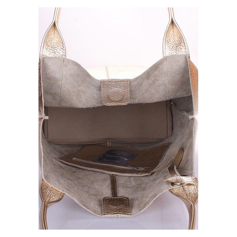 Жіноча золота шкіряна сумка POOLPARTY Podium (podium - gold)