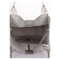 Жіноча срібляста шкіряна сумка POOLPARTY Podium (podium - silver)