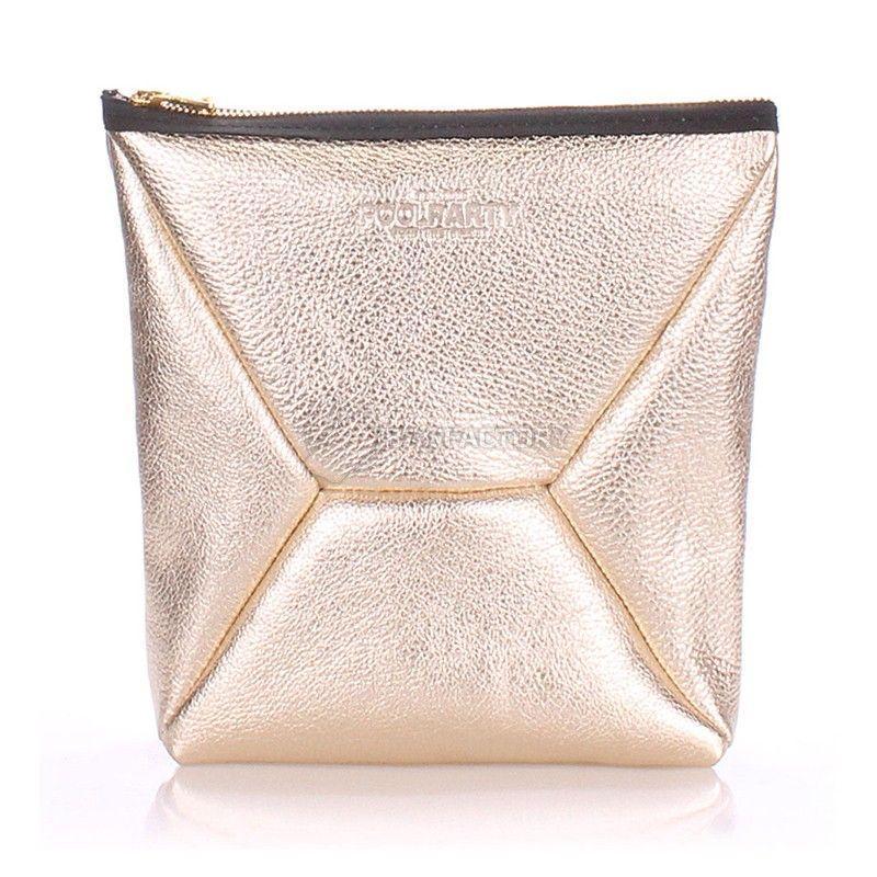 Жіноча шкіряна косметичка-клатч POOLPARTY THE X (the - x - gold)