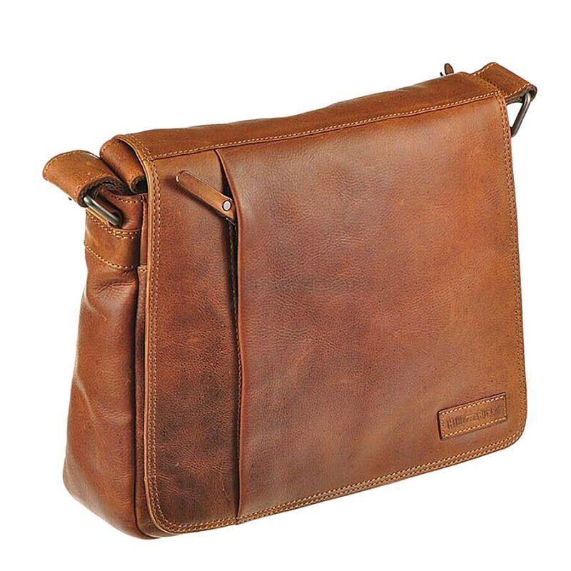 Чоловіча шкіряна сумка HILL BURRY Коричневий (3075_brown)