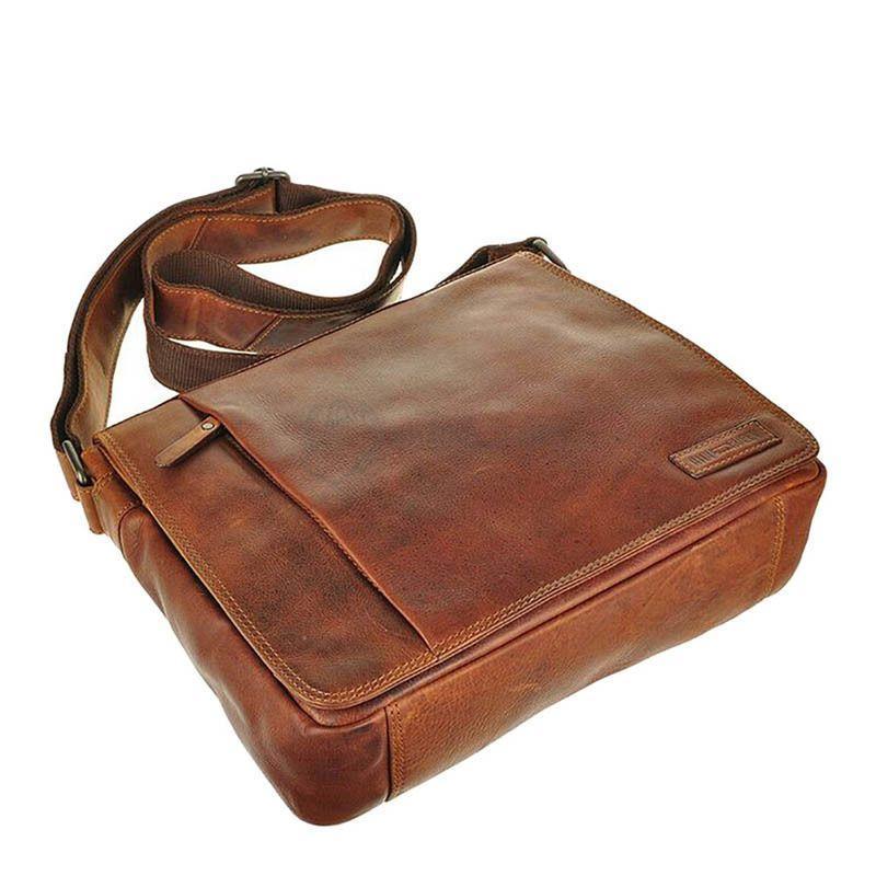 Чоловіча шкіряна сумка HILL BURRY Коричневий (3075_brown)