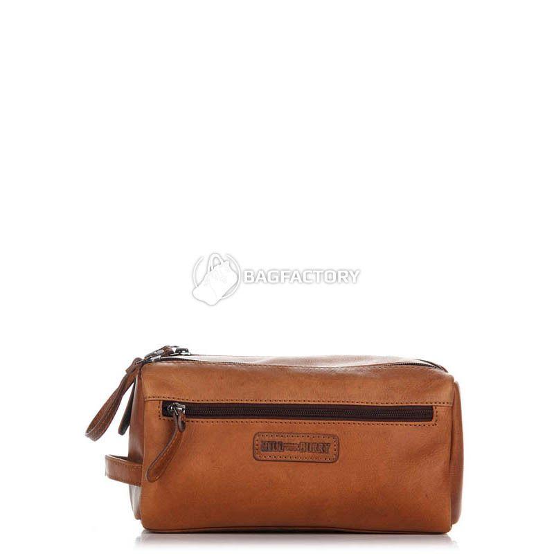 Чоловіча шкіряна сумка-барсетка HILL BURRY Коричневий (3337_brown)