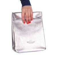 Шкіряна сумка-клатч POOLPARTY Lunchbox (lunchbox - silver)