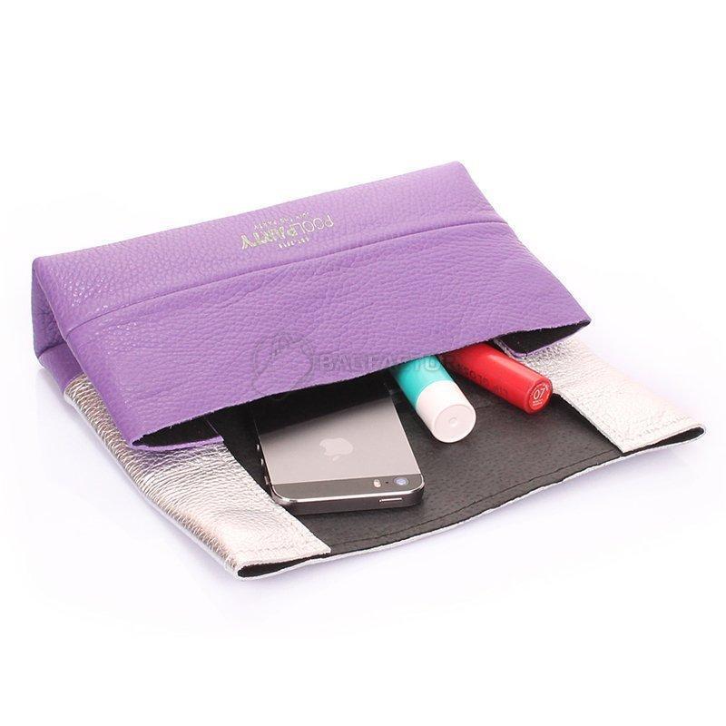 Шкіряна косметичка-клатч POOLPARTY 2NITE (2nite - silver - violet)