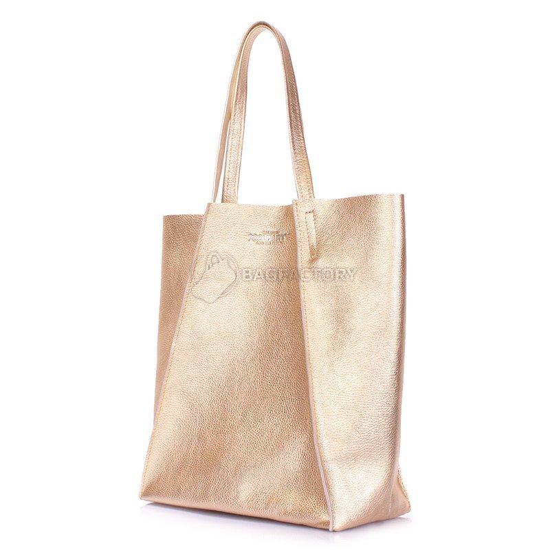 Жіноча шкіряна сумка POOLPARTY Edge Золотистий (edge - gold)