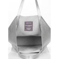 Жіноча шкіряна сумка POOLPARTY Edge Сріблястий (edge - silver)