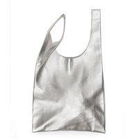 Жіноча шкіряна сумка POOLPARTY Tote Сріблястий (leather - tote - silver)