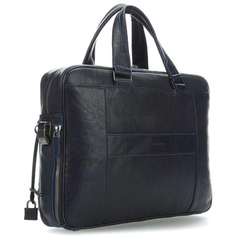 Чоловіча шкіряна сумка Piquadro B2S Blue для документів з відділ. д/ноут14