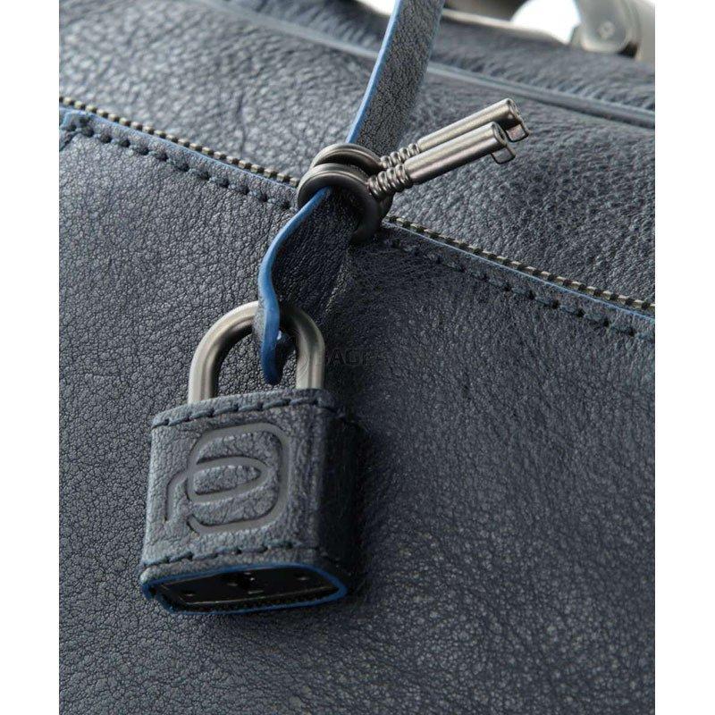 Чоловіча шкіряна сумка Piquadro B2S Blue для документів з відділ. д/ноут14