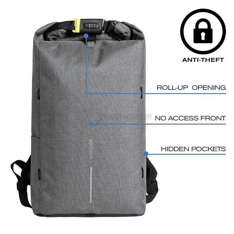 Міський рюкзак XD Design Bobby Urban Lite backpack Анти-злодій Grey 22/27л (P705.502)