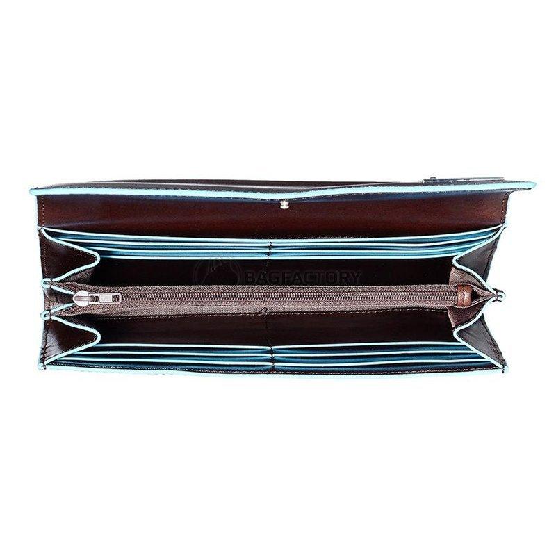Портмоне шкіряне Piquadro Blue Square Cognac зі знімним відділ. на блискавці (PD3889B2_MO)