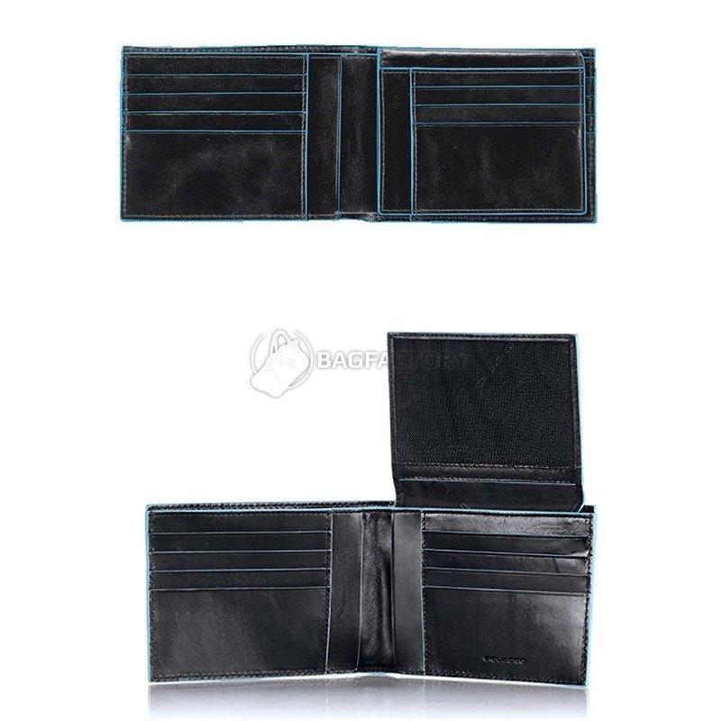 Портмоне шкіряне Piquadro Blue Square Black з відділ. для 11 кред.карт (PU1517B2_N)