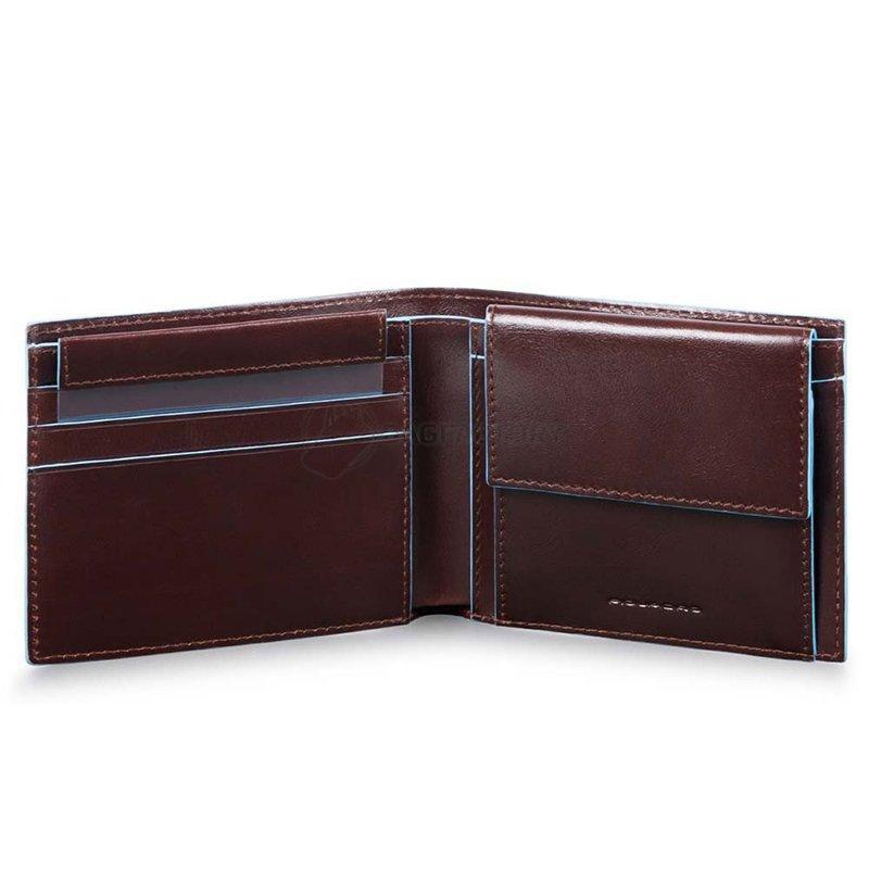 Портмоне шкіряне Piquadro Blue Square Cognac з відділ. для монет з RFID захистом (PU4188B2R_MO)