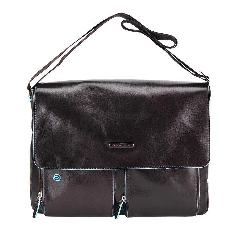 Чоловіча шкіряна сумка Piquadro Blue Square Cognac д/ноутбука 15