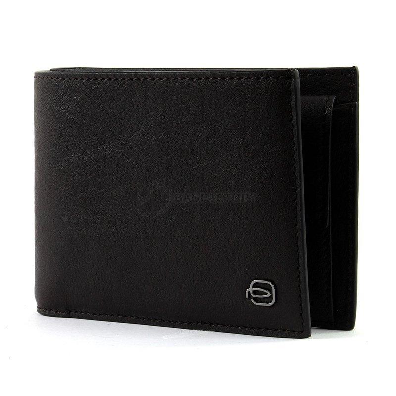 Портмоне шкіряне Piquadro BK SQUARE Black з відділ. для монет з RFID захистом (PU1239B3R_N)