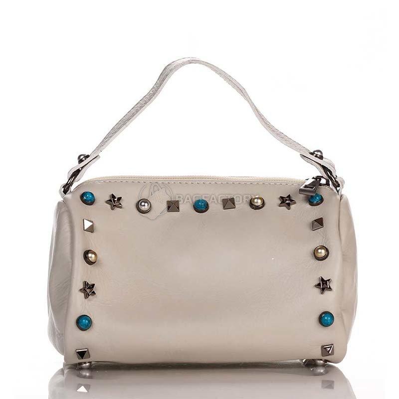 Жіноча шкіряна сумка Italian bags Бежевий (1519_beige)