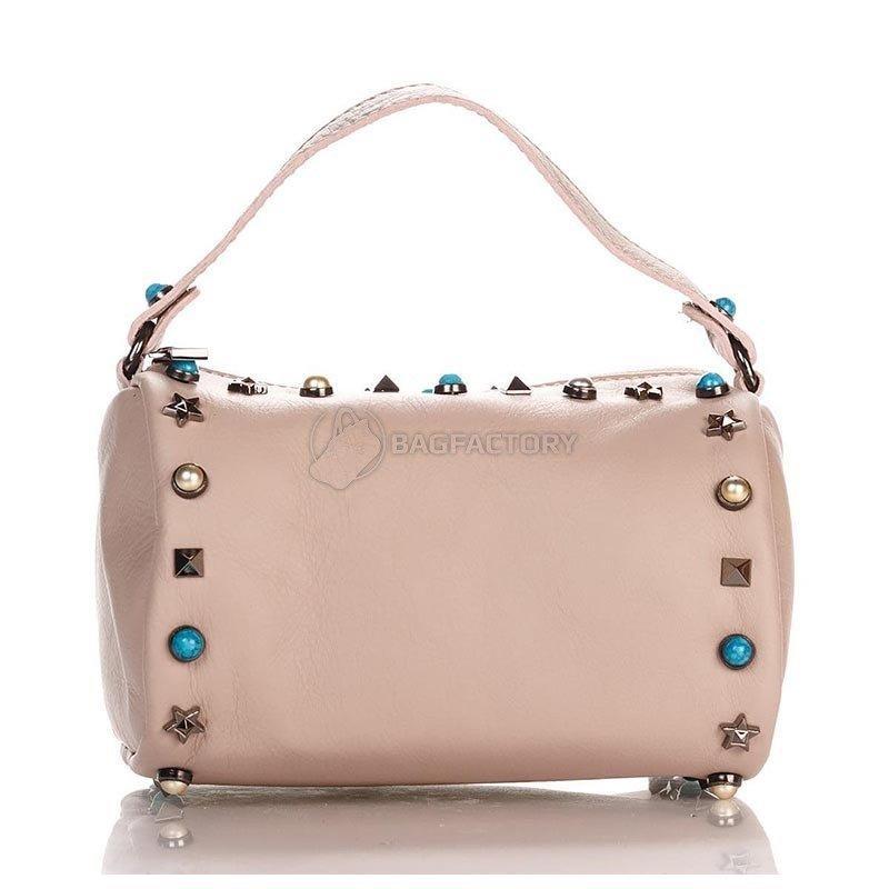 Жіноча шкіряна сумка Italian bags Рожевий (1519_roze)