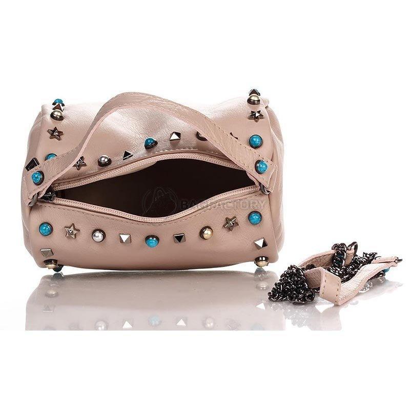 Жіноча шкіряна сумка Italian bags Рожевий (1519_roze)