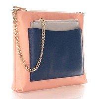 Жіноча шкіряна сумка-клатч Italian bags Рожевий (7808_white_roze)