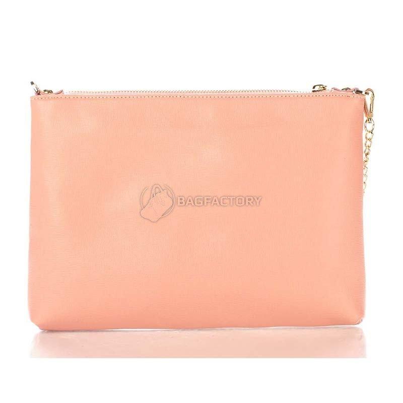 Жіноча шкіряна сумка-клатч Italian bags Рожевий (7808_white_roze)