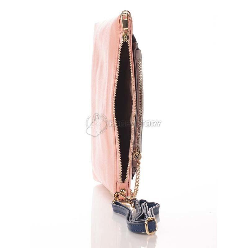 Жіноча шкіряна сумка-клатч Italian bags Рожевий (7808_white_roze)