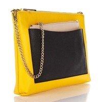 Жіноча шкіряна сумка-клатч Italian bags Жовтий (7808_yellow)