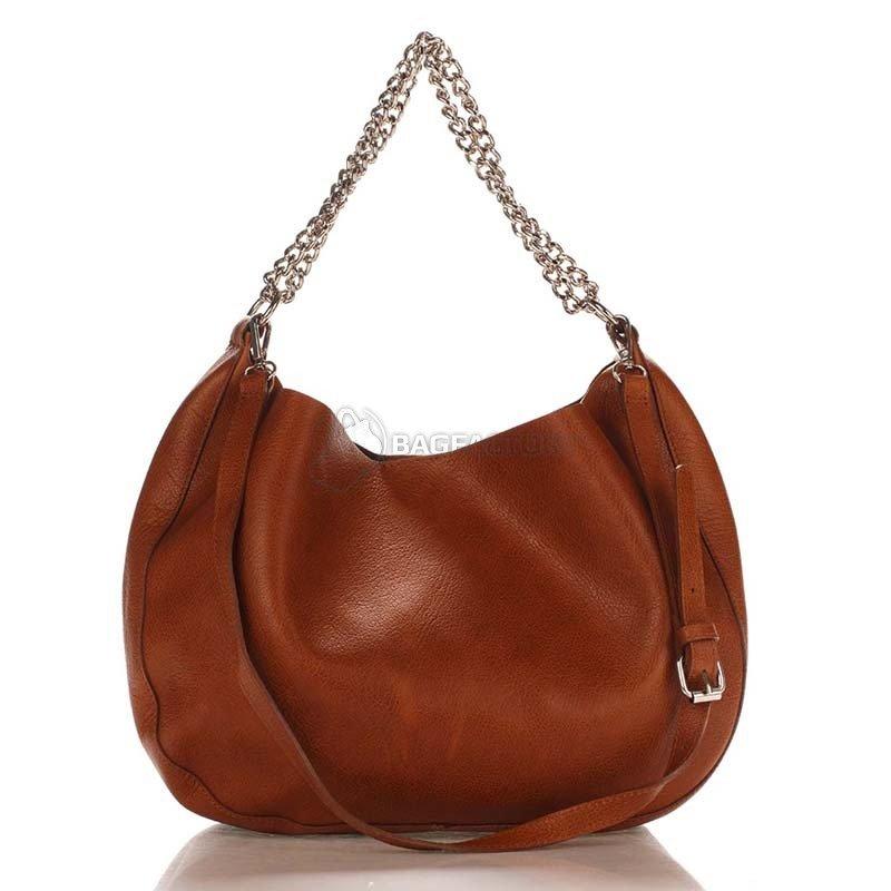 Жіноча шкіряна сумка Italian bags Коньячний (8972_cuoio)