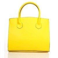 Жіноча шкіряна сумка Italian bags Жовтий (8983_yellow)