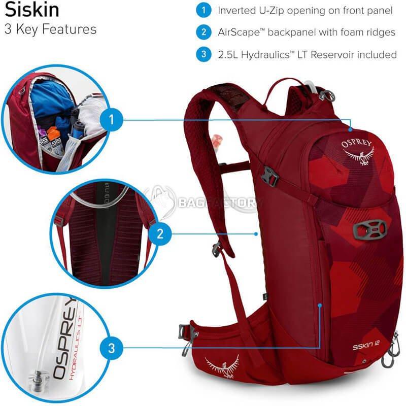 Спортивний рюкзак Osprey Siskin 12 Molten Red O/S (009.1942)