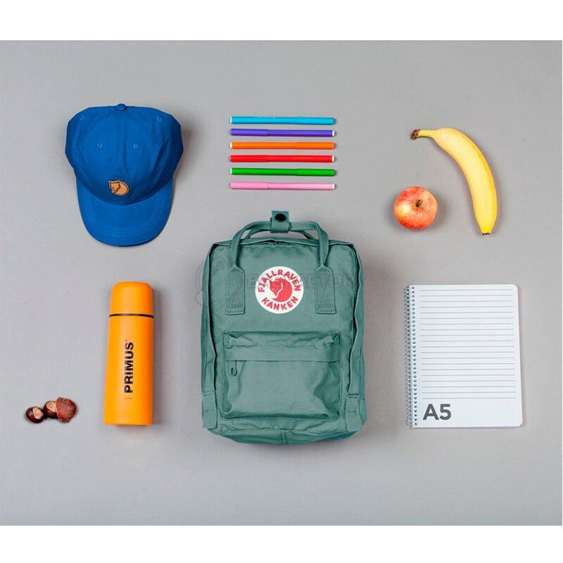 Міський рюкзак Fjallraven Kanken Mini Forest Green - Ox Red 7л (23561.660-326)