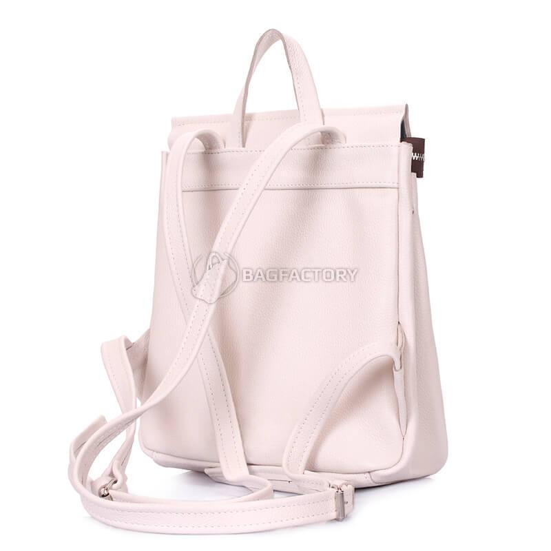 Міський шкіряний рюкзак Poolparty Venice Бежевий 9л (venice - leather - beige)