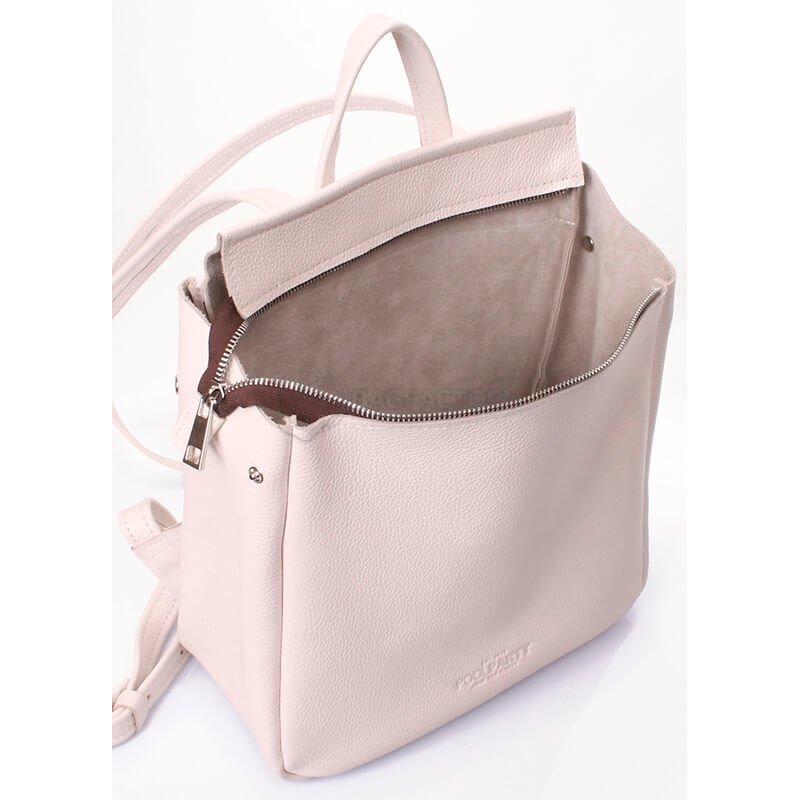 Міський шкіряний рюкзак Poolparty Venice Бежевий 9л (venice - leather - beige)