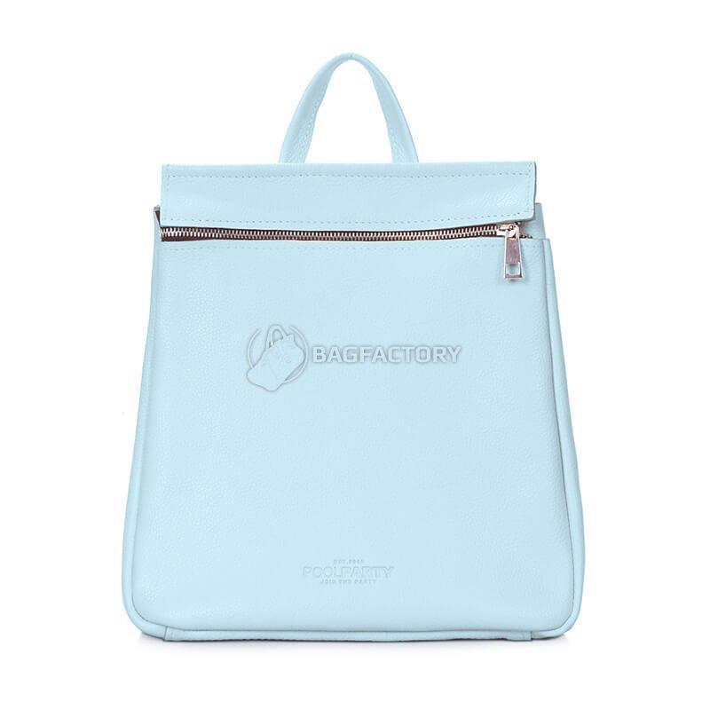 Міський шкіряний рюкзак Poolparty Venice Блакитний 9л (venice - leather - babyblue)