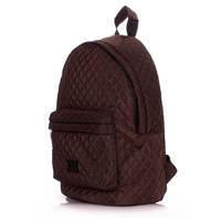 Міський стьобаний рюкзак Poolparty Коричневий 19л (backpack - theone - brown)