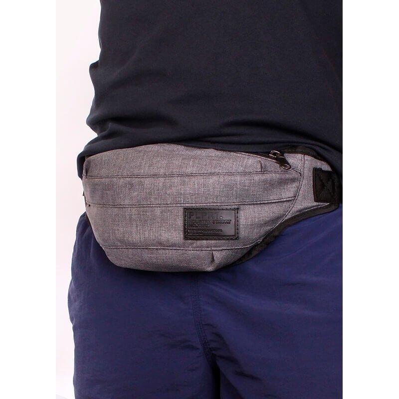 Поясна сумка-бананка Poolparty Bumbag Сірий (bumbag - ripple)