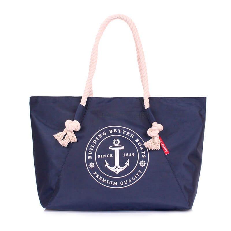 Жіноча сумка Poolparty з морським принтом (breeze - oxford - darkblue)